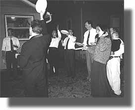 An old Greek wedding tradition (kind of like the chicken dance)