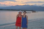 Mom and Alea enjoy our final evening on Gili T
