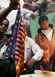 Burning a flag for Shah Rukh Khan
