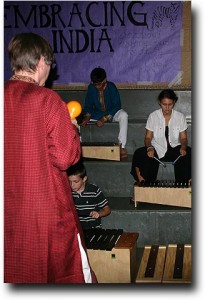 Alea playing the xylophone at Embracing India 2010