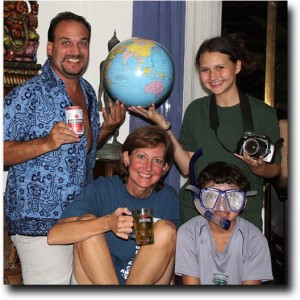 Jakarta Family - we've got our Bintang and Batik, our SLR and Snorkel, and are all very excited about our impending move to Indonesia!