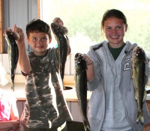Breck and Alea with their walleye