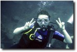 Alea is right at home under the water.