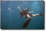 Breck liked "sky diving" in the water.