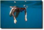 Alea gets ready to submerge, back at the Liberty during our second-to-last snorkel.