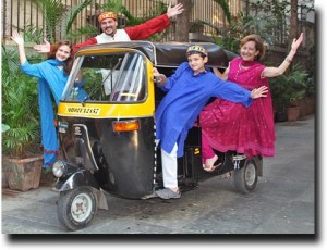 The Stutz family in an Indian rickshaw!