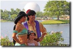 Aladdin and Jasmine with a fan