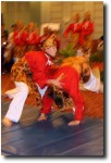 A number of students had studied Pencak Silat, Indonesian martial arts - and showed us moves with bare hands, sticks, and folding fans (!) as weapons.