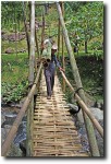 We sometimes had to share narrow walkways with people transporting all sorts of stuff (bamboo poles, in this case)