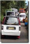 We headed off towards Camp Bravo, an adventure camp located near our hotel. Getting into the great outdoors is never an easy feat on Indonesian roads! Check out the name of the transport company on the back of the van!