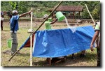 Another of the activities was to construct a shelter which would protect those inside from the monsoon rains.