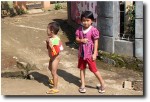 This brother and sister were goofing around in the road, and he was just strutting his stuff to anyone who'd look!