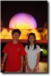 The JIS team in front of EPCOT at night