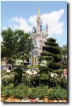 Mickey and Minnie at the castle in green