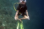 Alea meditating underwater