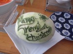 Our Christmas morning greeting in Siem Reap (nice spider!)