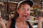 Susan is playing around with a couple of dried eel heads