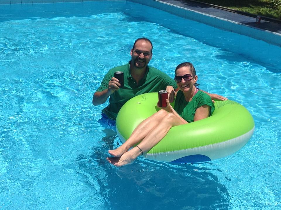 St. Patrick's Day in the pool!