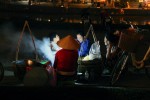 Nighttime street snacks on the riverside