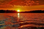 Our end-of-day boat ride treats us to a gorgeous sunset.